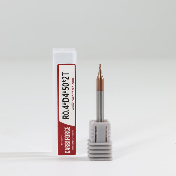 CARBIFORCE 0.8*50 2FLUTE BALLNOSE 55HRC TiSiN COATED