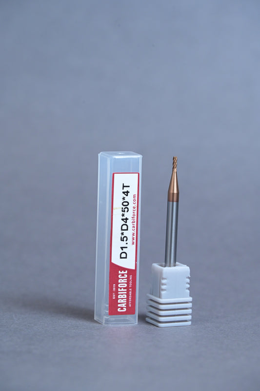 CARBIFORCE 1.5*50 4FLUTE FLAT  55HRC TiSiN COATED