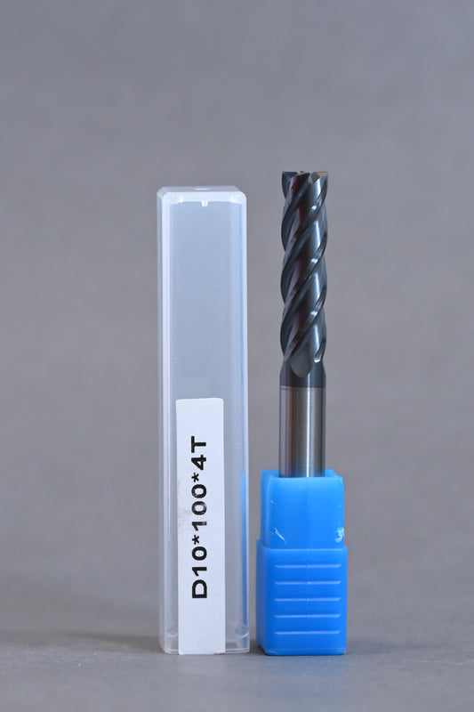 METALDUR 10*100 4FLUTE FLAT BLACK 55HRC ALTiAN COATED