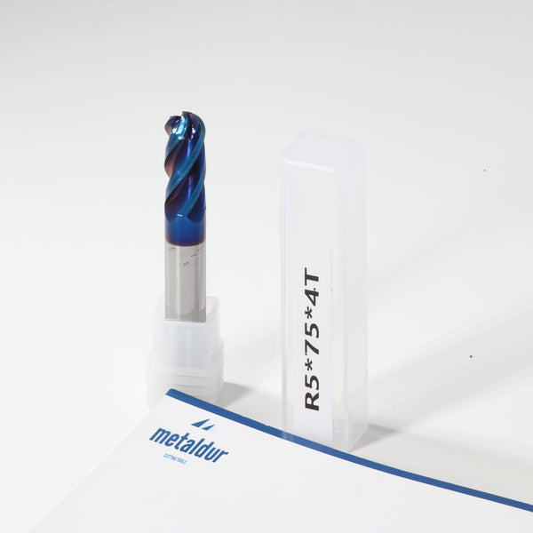 METALDUR 10*75 4FLUTE BALLNOSE BLUE 65HRC NANO COATED