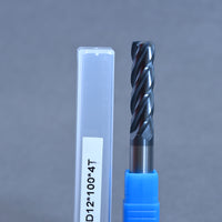 METALDUR 12*100 4FLUTE FLAT BLACK 55HRC ALTiAN COATED