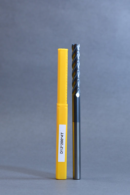METALDUR 12*200 4FLUTE FLAT BLACK 55HRC ALTiAN COATED