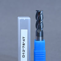METALDUR 12*75 4FLUTE FLAT BLACK 55HRC ALTiAN COATED