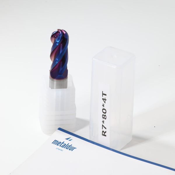 METALDUR 14*80 4FLUTE BALLNOSE BLUE 65HRC NANO COATED