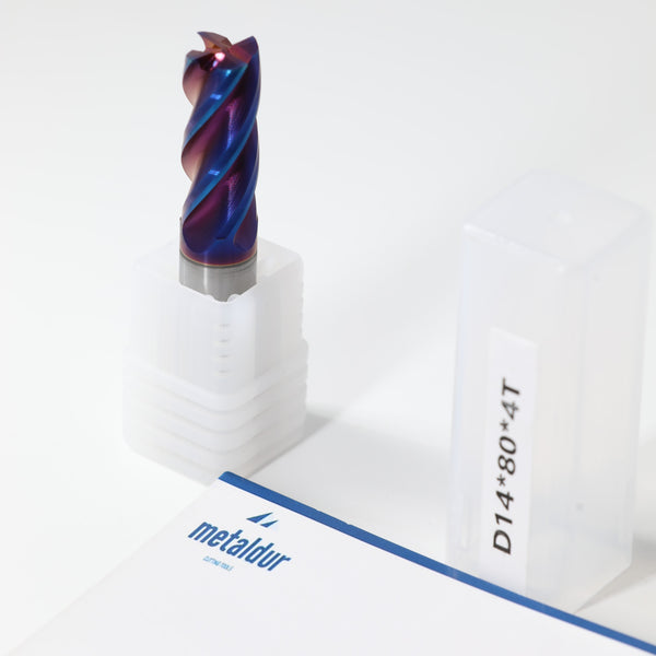 METALDUR 14*80 4FLUTE FLAT BLUE 65HRC NANO COATED