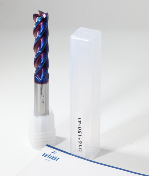 METALDUR 16*150 4FLUTE FLAT BLUE 65HRC NANO COATED