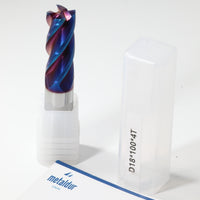 METALDUR 18*100 4FLUTE FLAT BLUE 65HRC NANO COATED