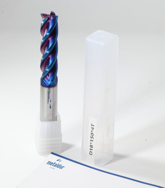 METALDUR 18*150 4FLUTE FLAT BLUE 65HRC NANO COATED