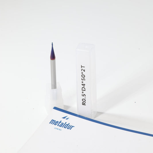 METALDUR 1*50 2FLUTE BALLNOSE BLUE 65HRC NANO COATED