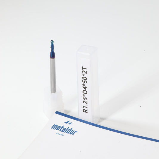 METALDUR 2.5*50 2FLUTE BALLNOSE BLUE 65HRC NANO COATED
