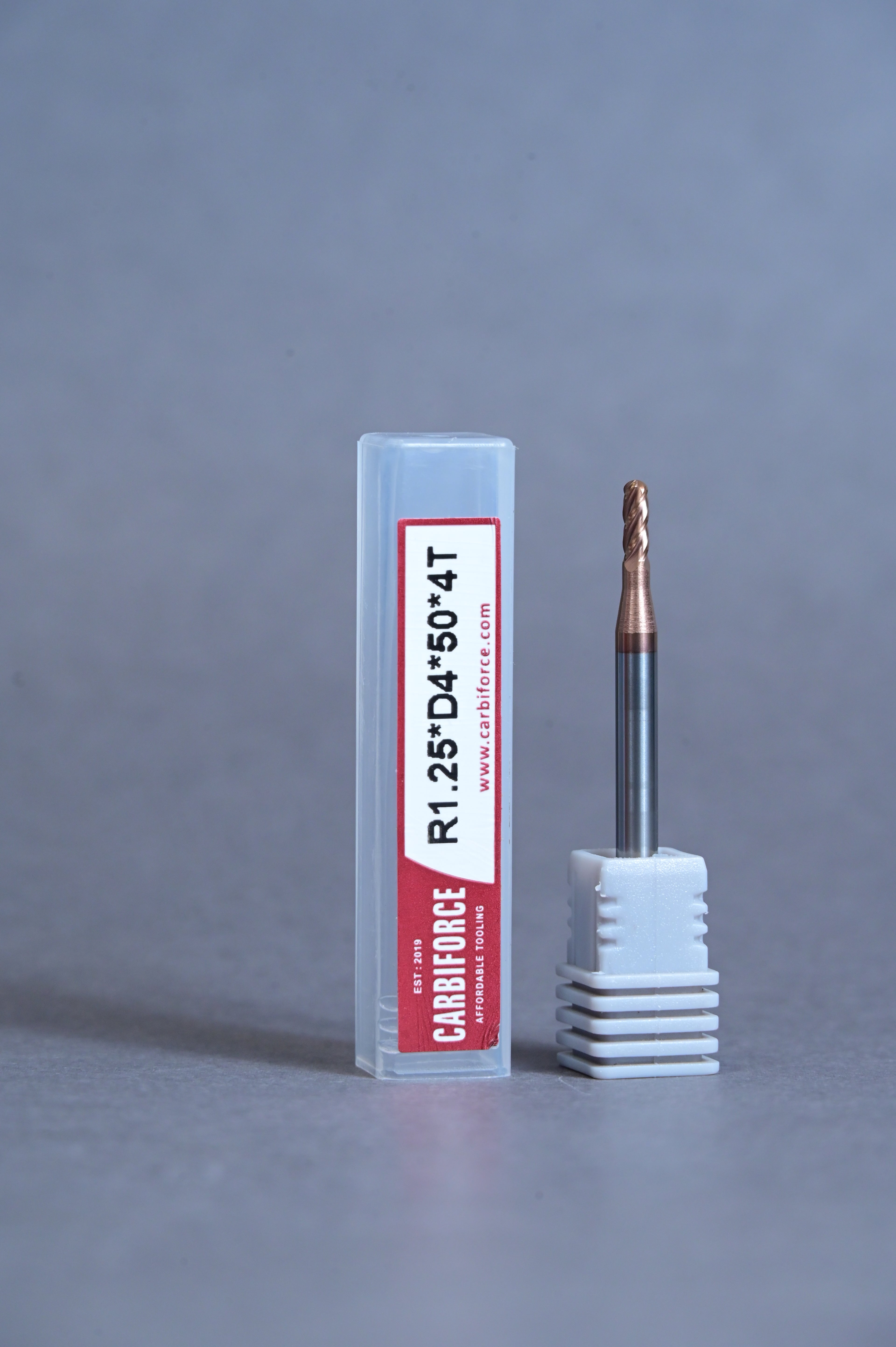 CARBIFORCE 2.5*50 4FLUTE BALLNOSE  55HRC TiSiN COATED