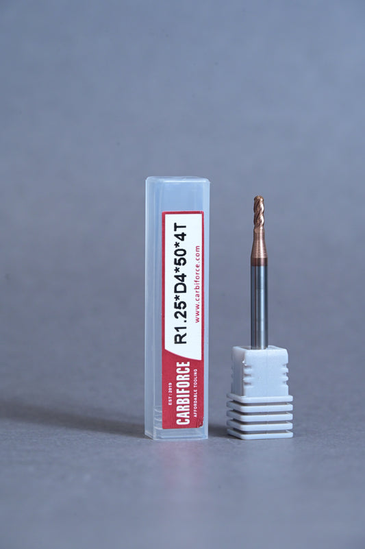 CARBIFORCE 2.5*50 4FLUTE BALLNOSE  55HRC TiSiN COATED