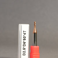 METALDUR 2.5*6*50 4FLUTE FLAT COPPER 55HRC TiCN COATED