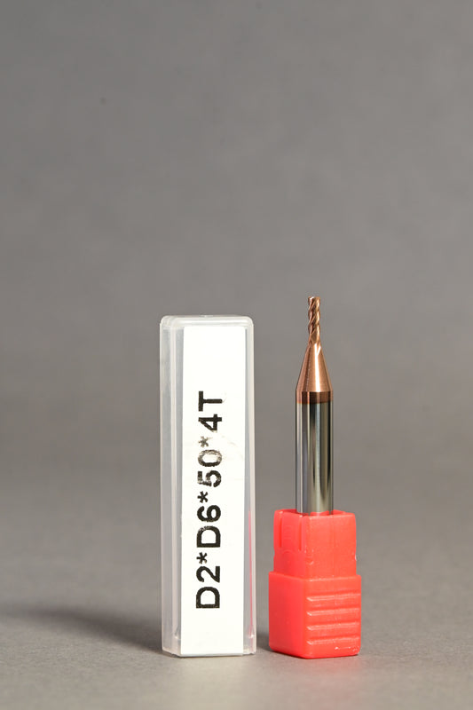 METALDUR 2*6*50 4FLUTE FLAT COPPER 55HRC TiCN COATED