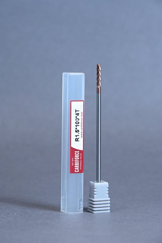 CARBIFORCE 3*100 4FLUTE BALLNOSE  55HRC TiSiN COATED