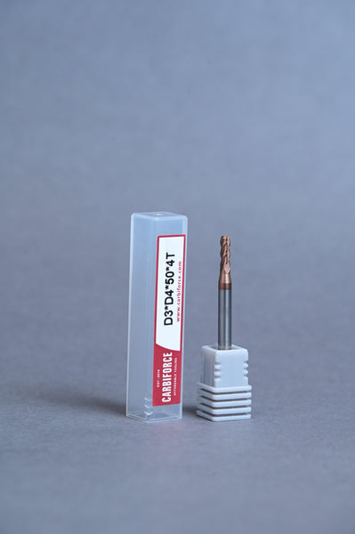 CARBIFORCE 3*4*50 4FLUTE FLAT 55HRC TiSiN COATED
