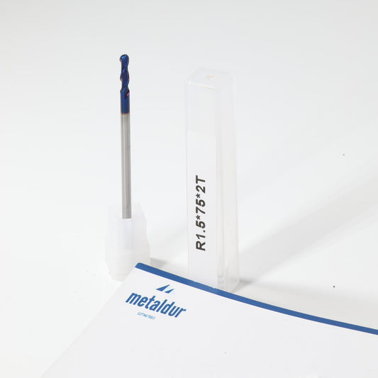 METALDUR 3*75 2FLUTE BALLNOSE BLUE 65HRC NANO COATED