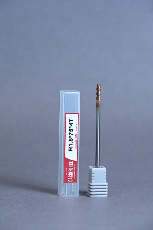 CARBIFORCE 3*75 4FLUTE BALLNOSE  55HRC TiSiN COATED