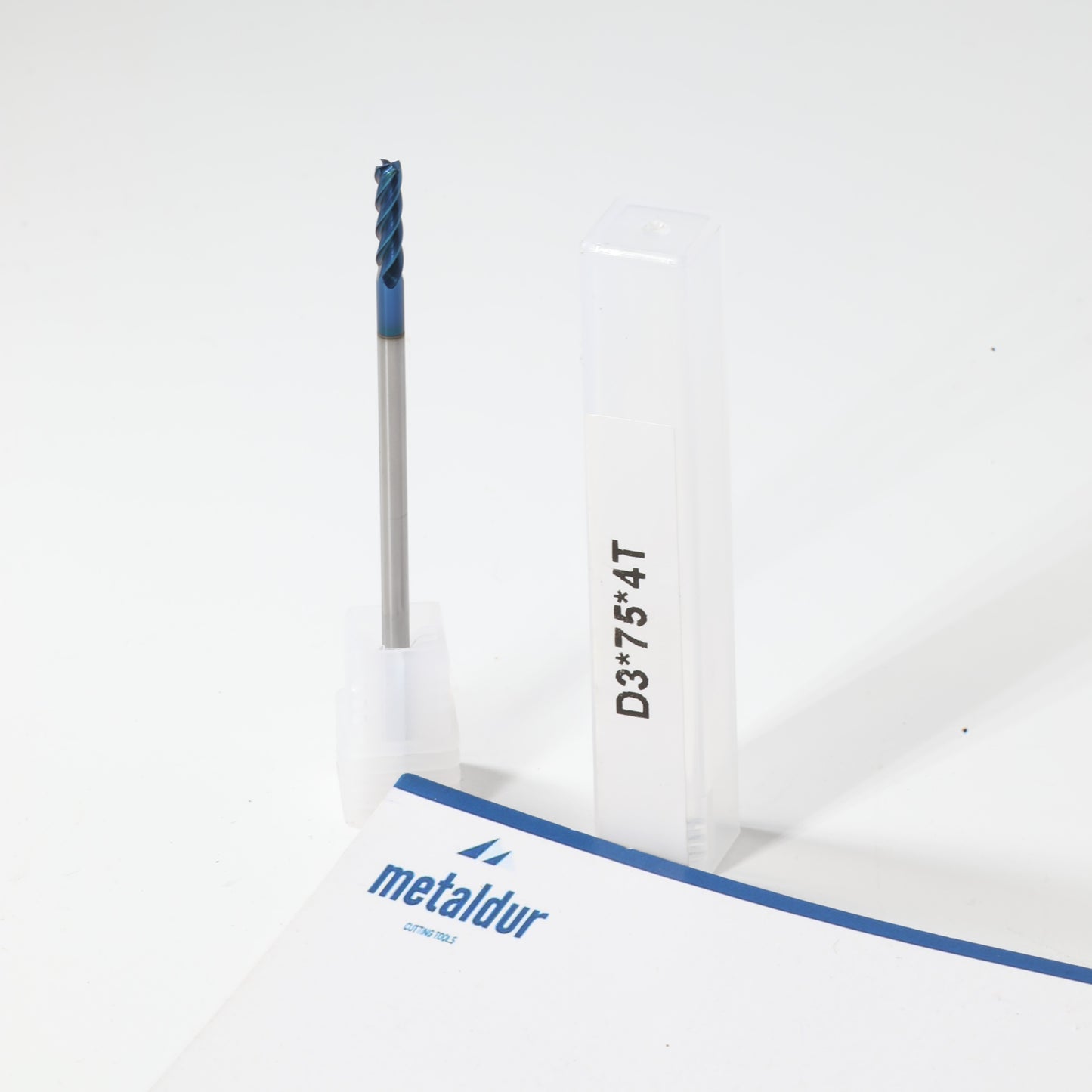 METALDUR 3*75 4FLUTE FLAT BLUE 65HRC NANO COATED