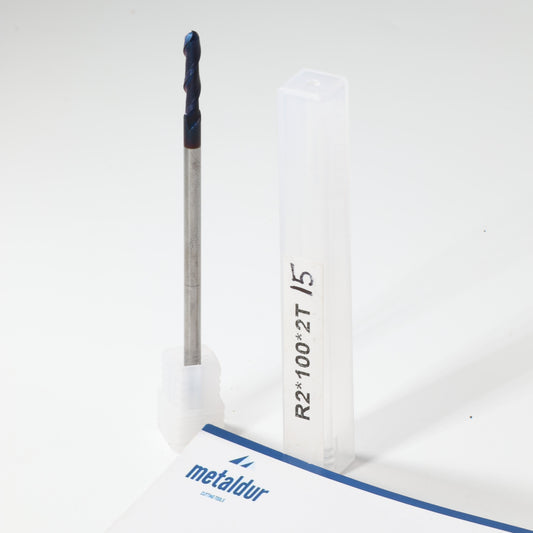 METALDUR 4*100 2FLUTE BALLNOSE BLUE 65HRC NANO COATED