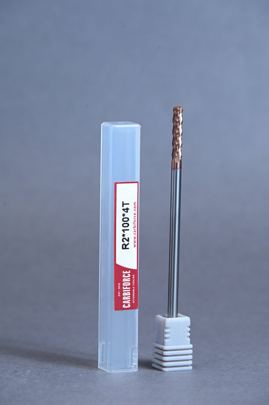 CARBIFORCE 4*100 4FLUTE BALLNOSE  55HRC TiSiN COATED