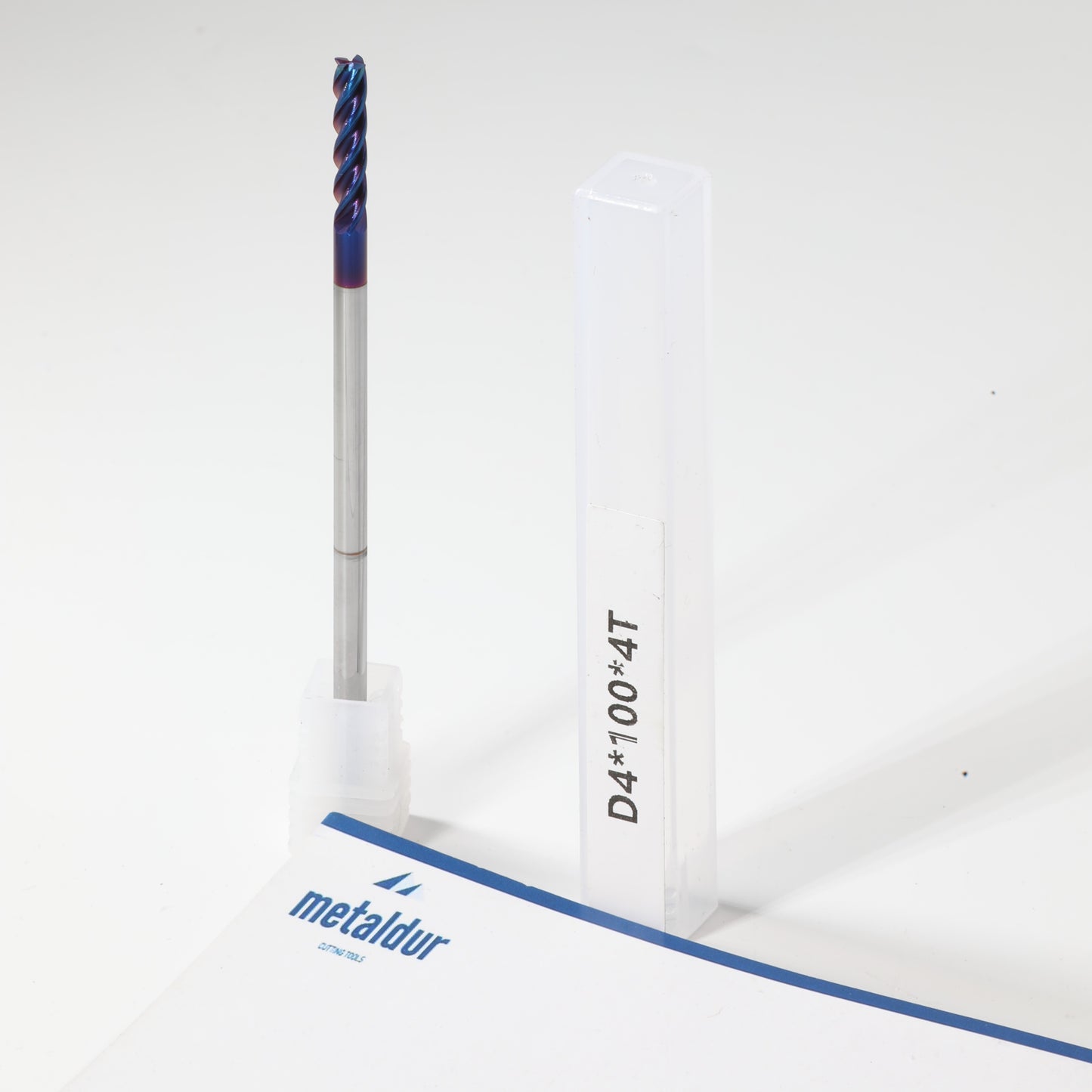METALDUR 4*100 4FLUTE FLAT BLUE 65HRC NANO COATED