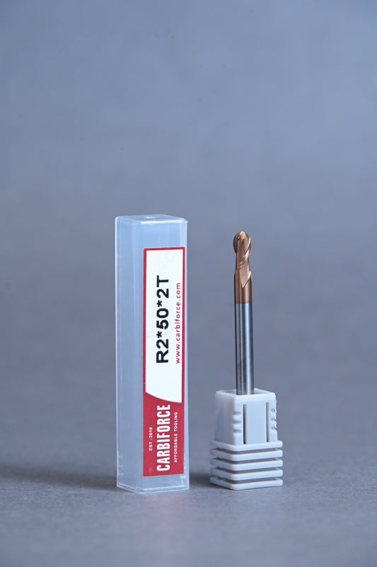 CARBIFORCE 4*50 2FLUTE BALLNOSE  55HRC TiSiN COATED