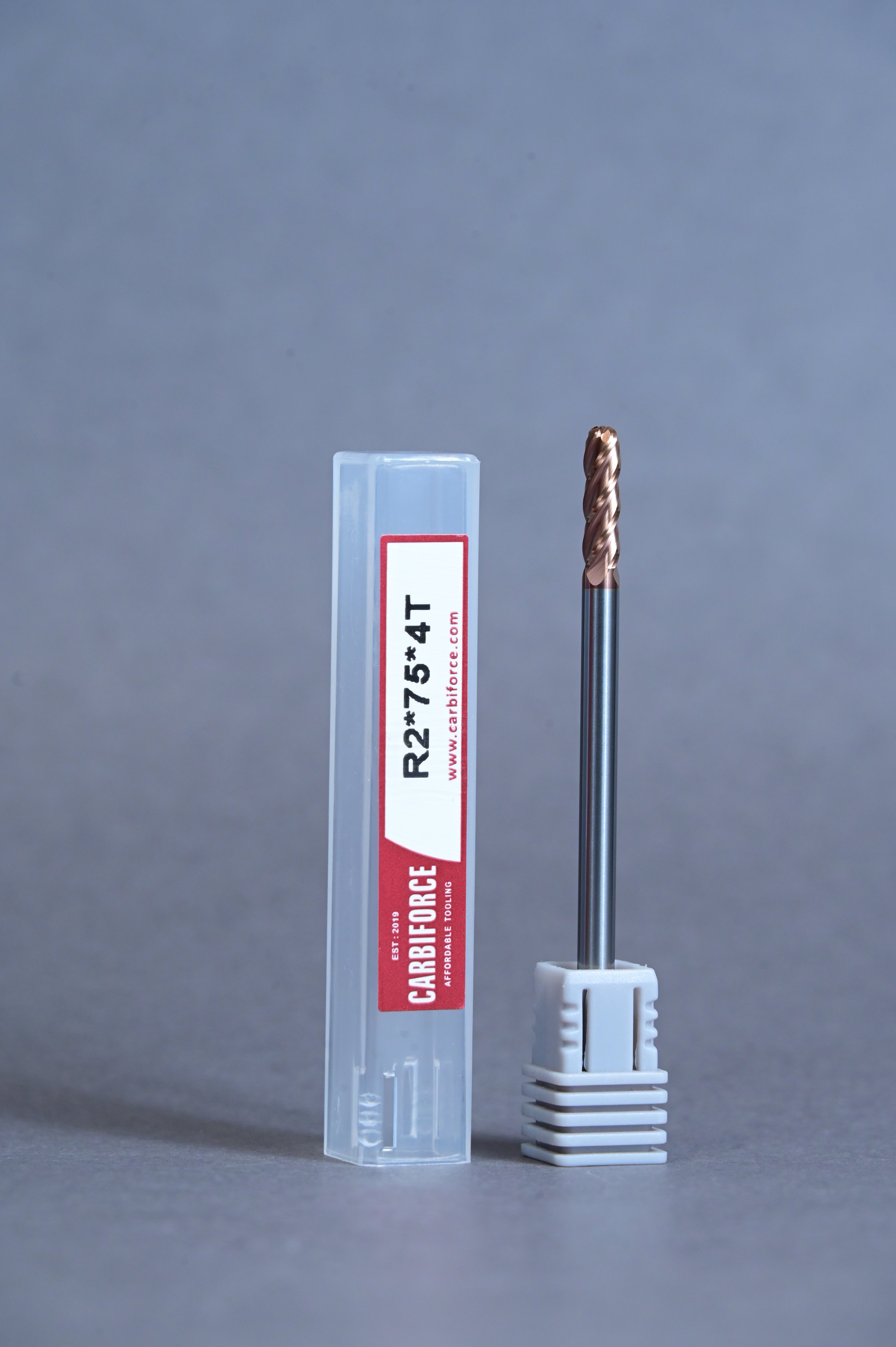 CARBIFORCE 4*75 2FLUTE BALLNOSE  55HRC TiSiN COATED