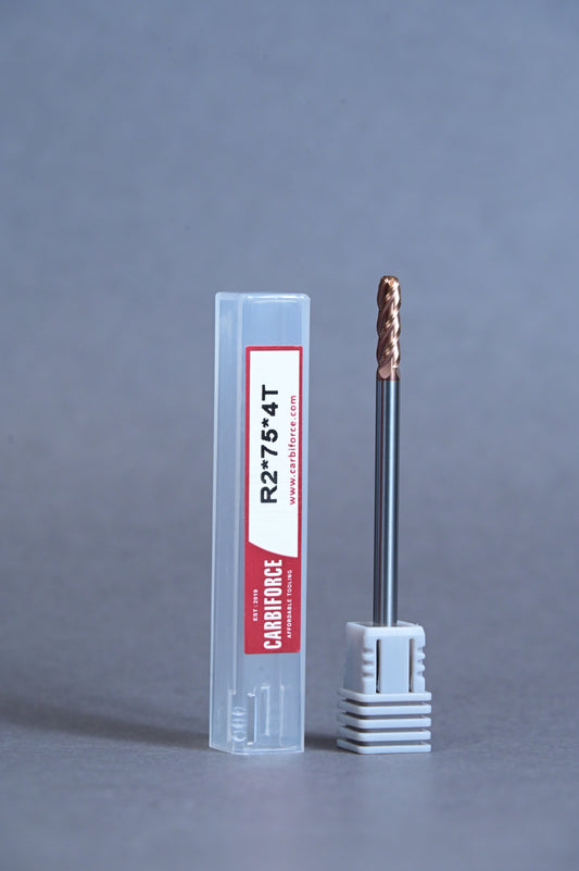 CARBIFORCE 4*75 2FLUTE BALLNOSE  55HRC TiSiN COATED