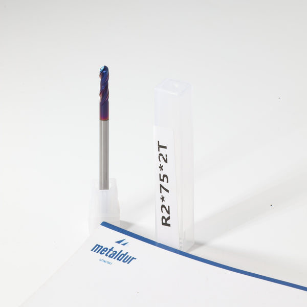 METALDUR 4*75 2FLUTE BALLNOSE BLUE 65HRC NANO COATED