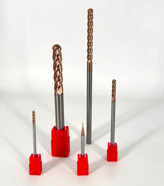 METALDUR 0.3*50 4FLUTE BALLNOSE COPPER 55HRC TiCN COATED