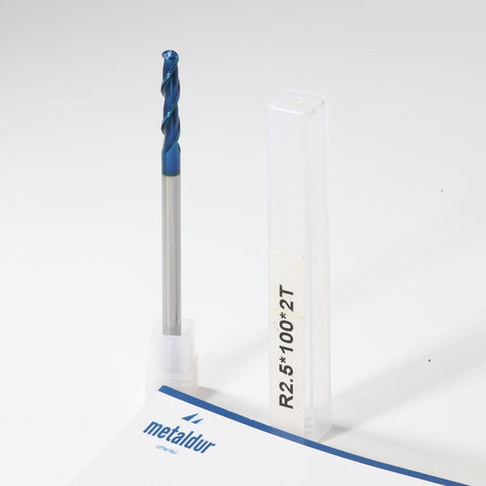 METALDUR 5*100 2FLUTE BALLNOSE BLUE 65HRC NANO COATED