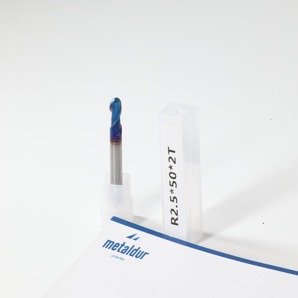 METALDUR 5*50 2FLUTE BALLNOSE BLUE 65HRC NANO COATED
