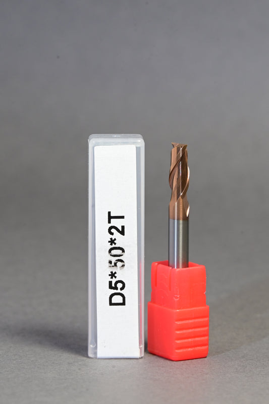 METALDUR 5*50 2FLUTE FLAT COPPER 55HRC TiCN COATED