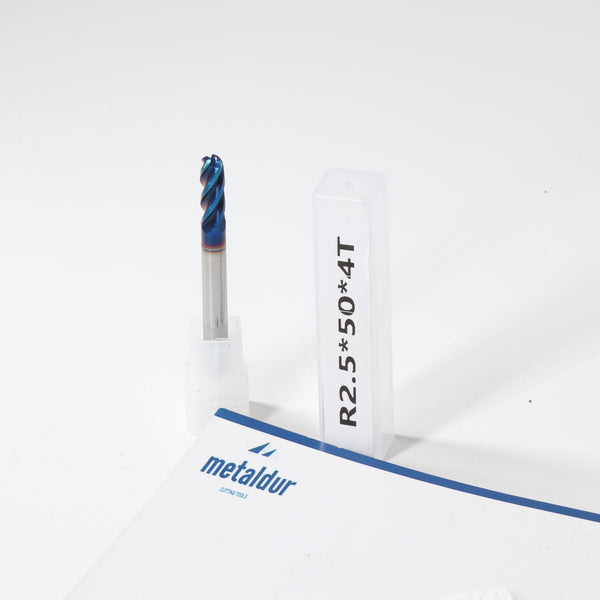 METALDUR 5*50 4FLUTE BALLNOSE BLUE 65HRC NANO COATED