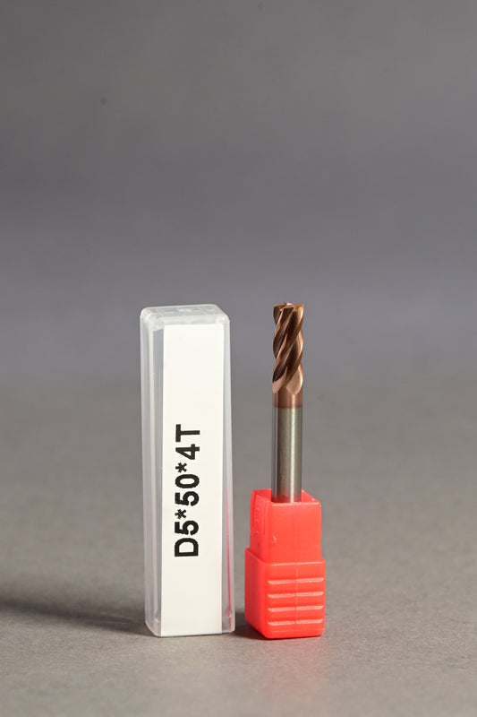 METALDUR R1 5*50 4FLUTE FLAT COPPER 55HRC TiCN COATED