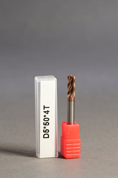 METALDUR R1 5*50 4FLUTE FLAT COPPER 55HRC TiCN COATED
