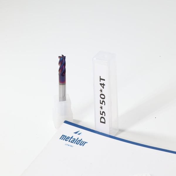 METALDUR 5*50 4FLUTE FLAT BLUE 65HRC NANO COATED