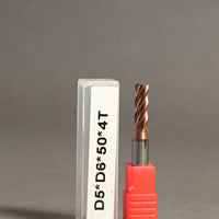 METALDUR 5*6*50 4FLUTE FLAT COPPER 55HRC TiCN COATED