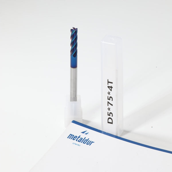METALDUR 5*75 4FLUTE FLAT BLUE 65HRC NANO COATED