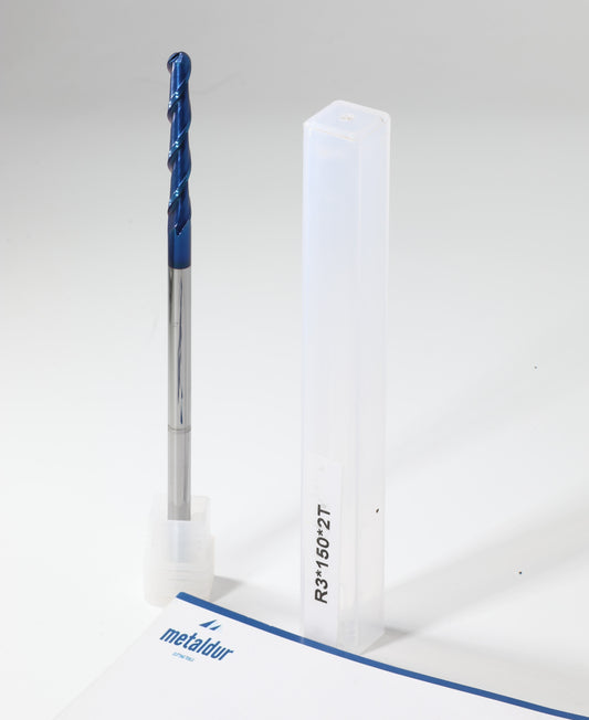 METALDUR 6*150 2FLUTE BALLNOSE BLUE 65HRC NANO COATED