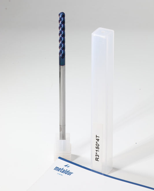 METALDUR 6*150 4FLUTE BALLNOSE BLUE 65HRC NANO COATED