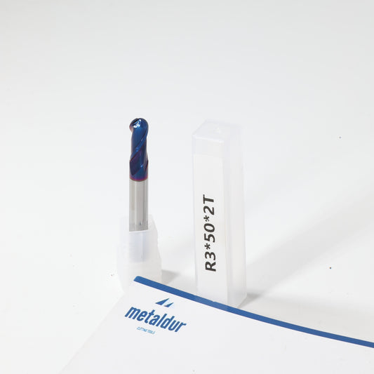 METALDUR 6*50 2FLUTE BALLNOSE BLUE 65HRC NANO COATED