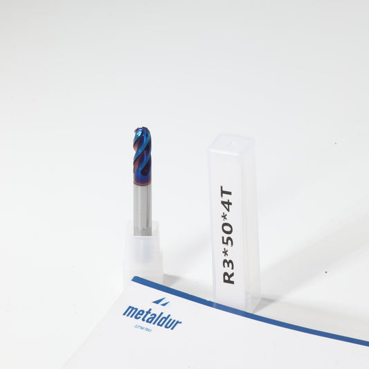 METALDUR 6*50 4FLUTE BALLNOSE BLUE 65HRC NANO COATED