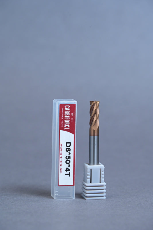 CARBIFORCE 6*50 4FLUTE FLAT  55HRC TiSiN COATED