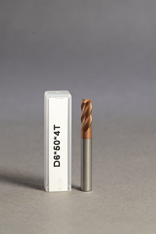 METALDUR 6*50 4FLUTE FLAT COPPER 55HRC TiCN COATED