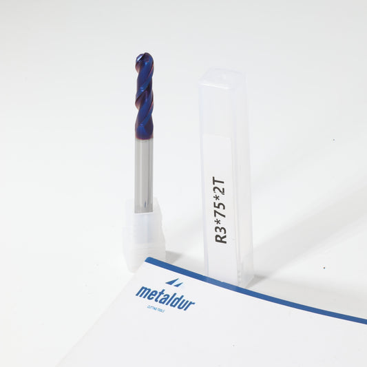 METALDUR 6*75 2FLUTE BALLNOSE BLUE 65HRC NANO COATED