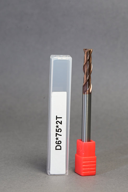 METALDUR 6*75 2FLUTE FLAT COPPER 55HRC TiCN COATED
