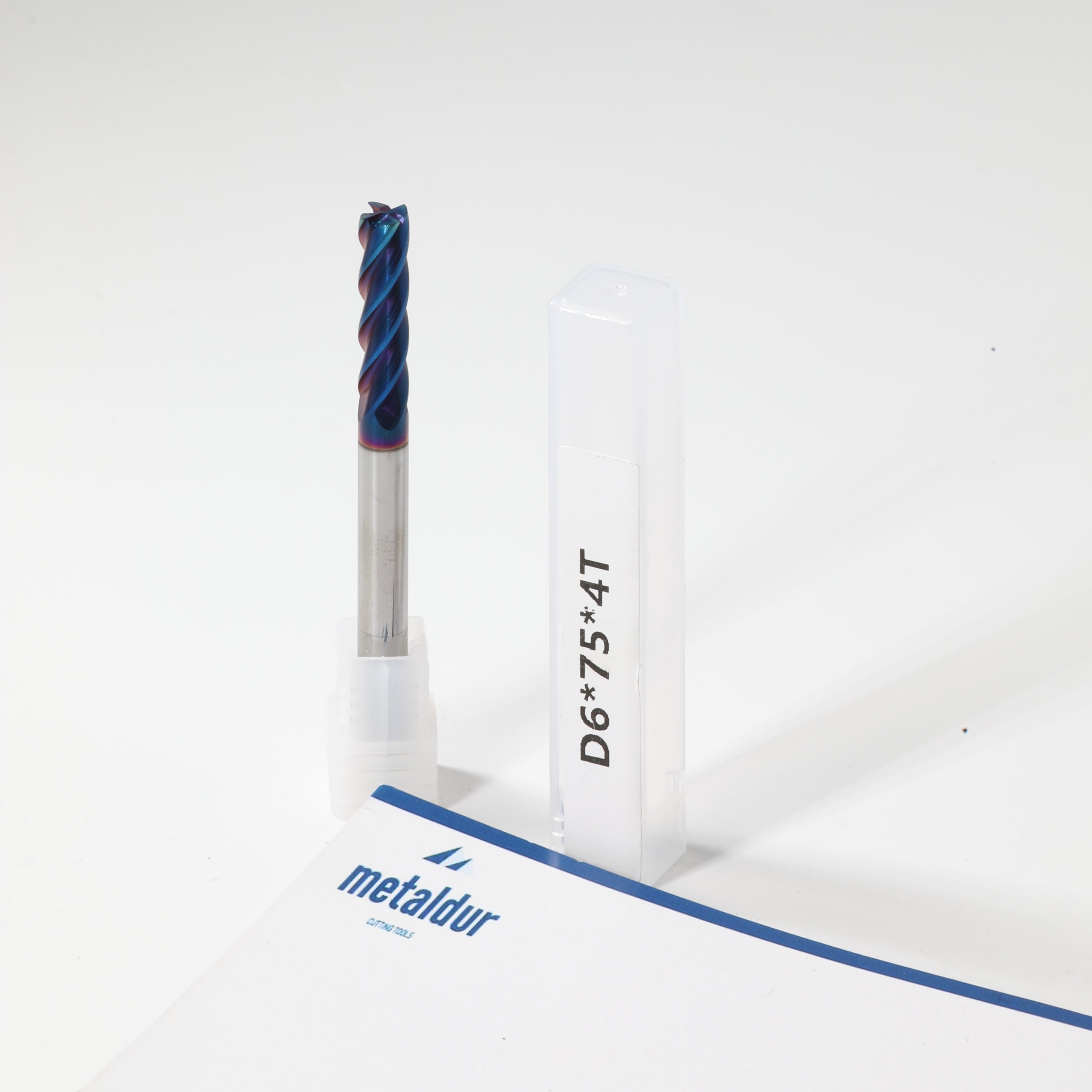 METALDUR 6*75 4FLUTE FLAT BLUE 65HRC NANO COATED