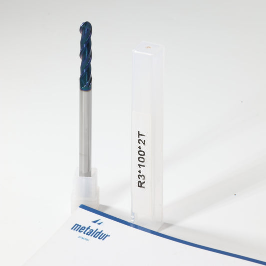 METALDUR 6*100 2FLUTE BALLNOSE BLUE 65HRC NANO COATED